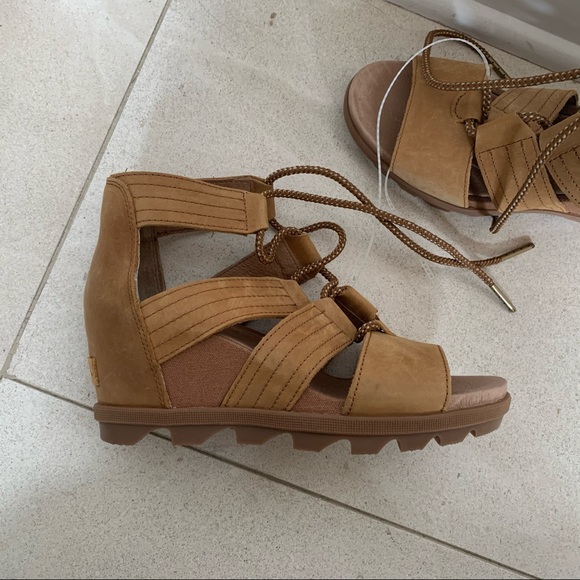 New SOREL Joanie Gladiator Wedge Sandals Tan 8.5 - Picture 8 of 9
